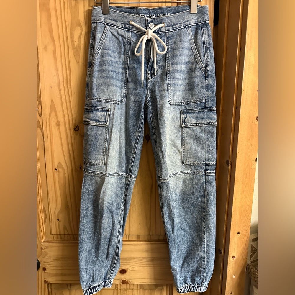 Women’s Blue Cargo Jeans